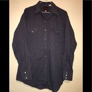 Plains Western Wear Cowboy Long Sleeved Shirt Large